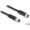 Delock M8 3pin A-code -> M8 3pin A-code M/F adatkábel 2m fekete TPU