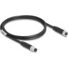 Delock M8 4pin A-code -> M8 4pin A-code M/F adatkábel 1m fekete TPU