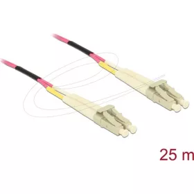   Delock Üvegszálas optikai kábel LC Duplex - LC Duplex egyszerű többszörös, OM4, 25 m
