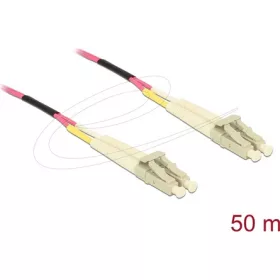   Delock Üvegszálas optikai kábel LC Duplex - LC Duplex egyszerű többszörös, OM4, 50 m