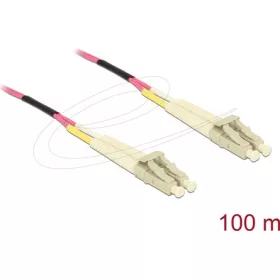   Delock Üvegszálas optikai kábel LC Duplex - LC Duplex egyszerű többszörös, OM4, 100 m
