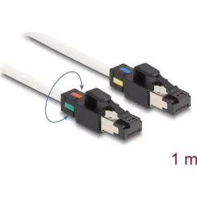   Delock RJ45 CAT6A S/FTP -> RJ45 CAT6A S/FTP M/M adatkábel 1m fehér változtatható színjelöléssel