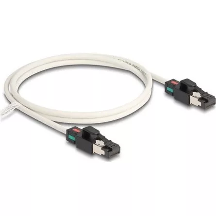 Delock RJ45 CAT6A S/FTP -> RJ45 CAT6A S/FTP M/M adatkábel 1m fehér változtatható színjelöléssel