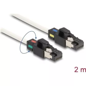   Delock RJ45 CAT6A S/FTP -> RJ45 CAT6A S/FTP M/M adatkábel 2m fehér változtatható színjelöléssel