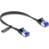 Delock RJ45 CAT6A U/FTP -> RJ45 CAT6A U/FTP M/M adatkábel 0.25m fekete flexibilis