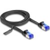 Delock RJ45 CAT6A U/FTP -> RJ45 CAT6A U/FTP M/M adatkábel 1m fekete flexibilis