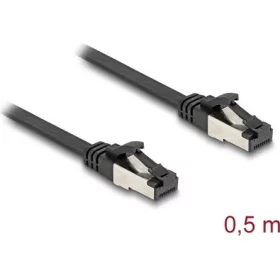   Delock RJ45 CAT8.1 U/FTP -> RJ45 CAT8.1 U/FTP M/M adatkábel 0.5m fekete lapos, flexibilis