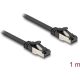 Delock RJ45 CAT8.1 U/FTP -> RJ45 CAT8.1 U/FTP M/M adatkábel 1m fekete lapos, flexibilis