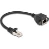 Delock RJ50 S/FTP -> RJ50 S/FTP M/F adatkábel hosszabbító 0.25m fekete