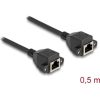 Delock RJ50 S/FTP -> RJ50 S/FTP F/F adatkábel 0.5m fekete