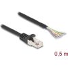 Delock RJ50 S/FTP -> nyitott vezeték M/M adatkábel 0.5m fekete