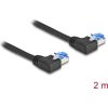 Delock RJ45 CAT6A S/FTP -> RJ45 CAT6A S/FTP M/M adatkábel 2m fekete 90° bal/bal