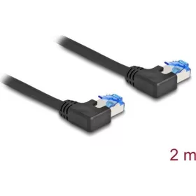   Delock RJ45 CAT6A S/FTP -> RJ45 CAT6A S/FTP M/M adatkábel 2m fekete 90° bal/bal