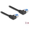 Delock RJ45 CAT6A S/FTP -> RJ45 CAT6A S/FTP M/M adatkábel 1m fekete 90° bal/bal