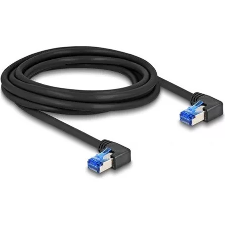Delock RJ45 CAT6A S/FTP -> RJ45 CAT6A S/FTP M/M adatkábel 3m fekete 90° jobb/jobb