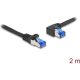 Delock RJ45 CAT6A S/FTP -> RJ45 CAT6A S/FTP M/M adatkábel 2m fekete 90° egyenes/bal