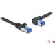 Delock RJ45 CAT6A S/FTP -> RJ45 CAT6A S/FTP M/M adatkábel 3m fekete 90° egyenes/bal