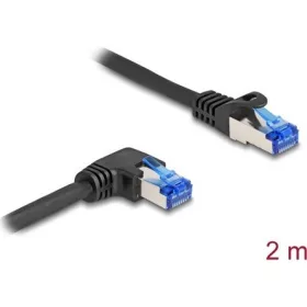   Delock RJ45 CAT6A S/FTP -> RJ45 CAT6A S/FTP M/M adatkábel 2m fekete 90° egyenes/jobb