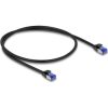 Delock RJ45 CAT6A S/FTP -> RJ45 CAT6A S/FTP M/M adatkábel 0.5m fekete vékony