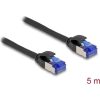 Delock RJ45 CAT6A S/FTP -> RJ45 CAT6A S/FTP M/M adatkábel 5m fekete vékony