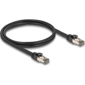   Delock RJ45 CAT6A U/FTP -> RJ45 CAT6A U/FTP M/M adatkábel 1m fekete ultrahajlékony belső fém borítássa