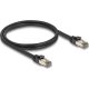 Delock RJ45 CAT6A U/FTP -> RJ45 CAT6A U/FTP M/M adatkábel 1m fekete ultrahajlékony belső fém borítássa