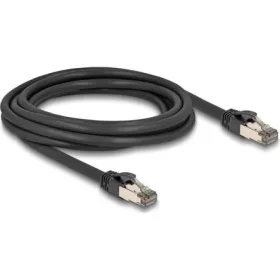   Delock RJ45 CAT6A U/FTP -> RJ45 CAT6A U/FTP M/M adatkábel 3m fekete ultrahajlékony belső fém borítássa