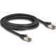 Delock RJ45 CAT6A U/FTP -> RJ45 CAT6A U/FTP M/M adatkábel 3m fekete ultrahajlékony belső fém borítássa