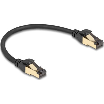Delock RJ45 CAT6A S/FTP -> RJ45 CAT6A S/FTP M/M adatkábel 0.3m fekete