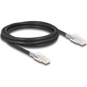   Delock RJ45 CAT6A S/FTP -> RJ45 CAT6A S/FTP M/M adatkábel 2m fekete biztonsági klipsz csomaggal