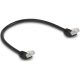 Delock RJ45 CAT6A S/FTP -> RJ45 CAT6A S/FTP M/M adatkábel 0.5m fekete 45° fel/45° fel