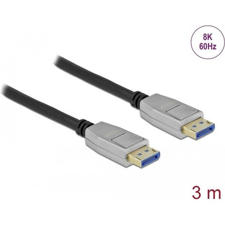 Delock Displayport 2.0 -> Displayport 2.0 M/M video kábel 3m fekete
