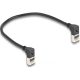 Delock RJ45 CAT6A S/FTP -> RJ45 CAT6A S/FTP M/M adatkábel 0.25m fekete slim, 90° fel/fel