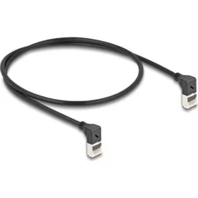   Delock RJ45 CAT6A S/FTP -> RJ45 CAT6A S/FTP M/M adatkábel 0.5m fekete slim, 90° fel/fel