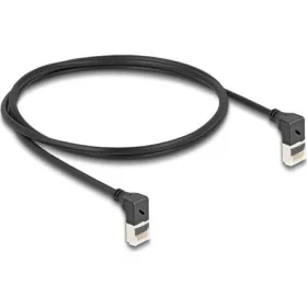   Delock RJ45 CAT6A S/FTP -> RJ45 CAT6A S/FTP M/M adatkábel 1m fekete slim, 90° fel/fel