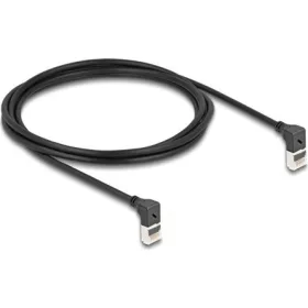  Delock RJ45 CAT6A S/FTP -> RJ45 CAT6A S/FTP M/M adatkábel 2m fekete slim, 90° fel/fel