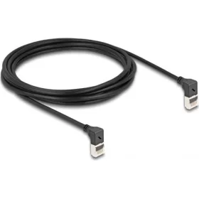   Delock RJ45 CAT6A S/FTP -> RJ45 CAT6A S/FTP M/M adatkábel 3m fekete slim, 90° fel/fel