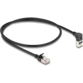   Delock RJ45 CAT6A S/FTP -> RJ45 CAT6A S/FTP M/M adatkábel 0.5m fekete slim, 90° fel/egyenes