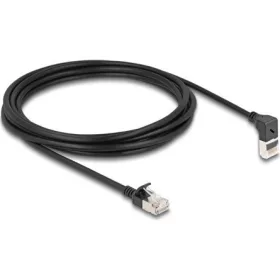   Delock RJ45 CAT6A S/FTP -> RJ45 CAT6A S/FTP M/M adatkábel 3m fekete slim, 90° fel/egyenes