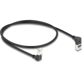   Delock RJ45 CAT6A S/FTP -> RJ45 CAT6A S/FTP M/M adatkábel 0.5m fekete slim, 90° fel/le