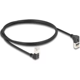   Delock RJ45 CAT6A S/FTP -> RJ45 CAT6A S/FTP M/M adatkábel 1m fekete slim, 90° fel/le