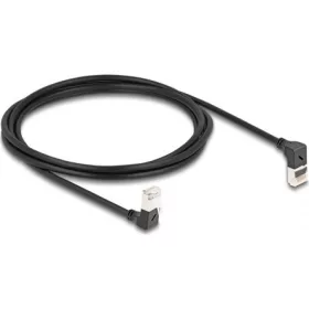   Delock RJ45 CAT6A S/FTP -> RJ45 CAT6A S/FTP M/M adatkábel 2m fekete slim, 90° fel/le