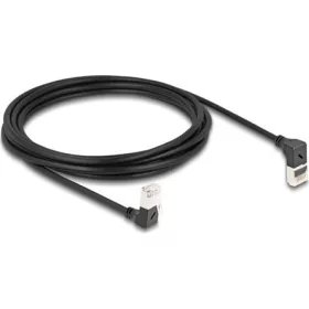   Delock RJ45 CAT6A S/FTP -> RJ45 CAT6A S/FTP M/M adatkábel 3m fekete slim, 90° fel/le