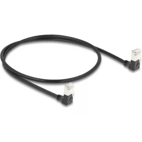   Delock RJ45 CAT6A S/FTP -> RJ45 CAT6A S/FTP M/M adatkábel 0.5m fekete slim, 90° le/le