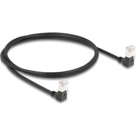   Delock RJ45 CAT6A S/FTP -> RJ45 CAT6A S/FTP M/M adatkábel 1m fekete slim, 90° le/le