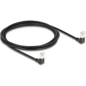   Delock RJ45 CAT6A S/FTP -> RJ45 CAT6A S/FTP M/M adatkábel 2m fekete slim, 90° le/le