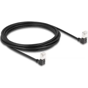   Delock RJ45 CAT6A S/FTP -> RJ45 CAT6A S/FTP M/M adatkábel 3m fekete slim, 90° le/le