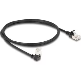   Delock RJ45 CAT6A S/FTP -> RJ45 CAT6A S/FTP M/M adatkábel 1m fekete slim, 90° le/egyenes