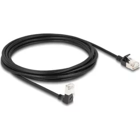   Delock RJ45 CAT6A S/FTP -> RJ45 CAT6A S/FTP M/M adatkábel 3m fekete slim, 90° le/egyenes