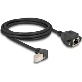   Delock RJ45 CAT6A S/FTP -> RJ45 CAT6A S/FTP M/F adatkábel 2m fekete 90°/beépíthetó egyenes